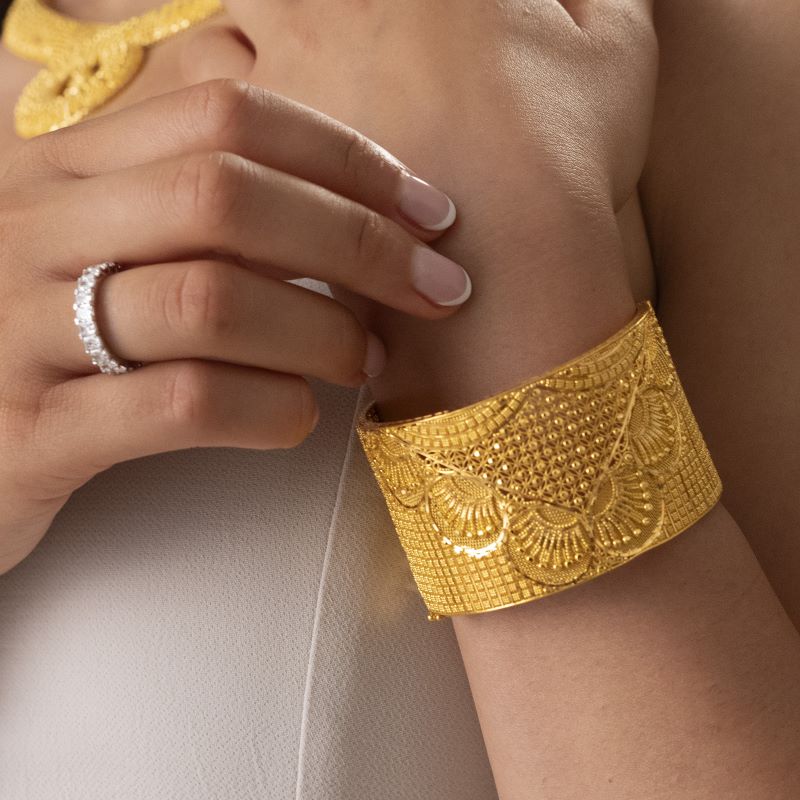 Intricate Gold Filigree Bangle